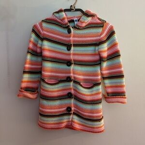 Baby Gap Striped Knit Cardigan 5 Years Colorful